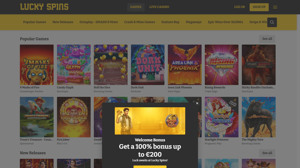 luckyspins Gameplay